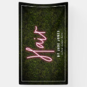 ネオンボクウッドヘアサロン美容師 横断幕 (縦)