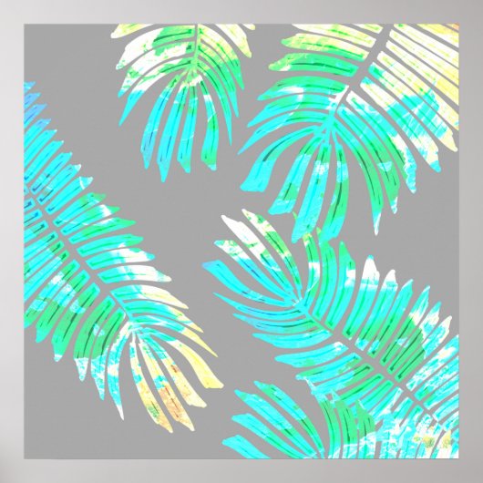 ネオンボタニカル葉オングレー ポスター (正面)