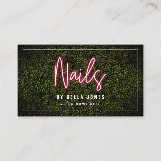 ネオンボックウッドネイルアーティスト名刺 名刺 (正面)