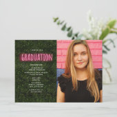 ネオンボックウッドプリント卒業写真 招待状 (スタンド正面)