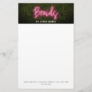 ネオンボックスウッドヘアサロンプロフェッショナル編み 便箋