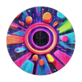 ネオンボルテックス抽象芸術宇宙アート カッティングボード