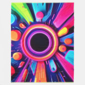 ネオンボルテックス抽象芸術宇宙アート フリースブランケット (正面)