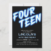 ネオンボーイズプール14歳誕生日招待状 招待状 (正面)