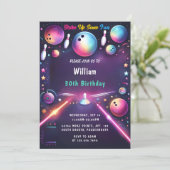 ネオンボーキッズチームイベントボーリング30th誕生日 招待状 (スタンド正面)
