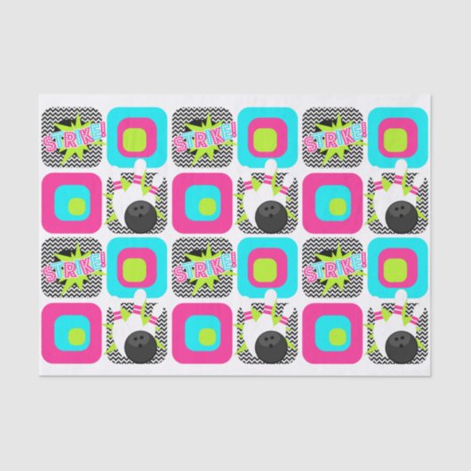 ネオンボーリングシェブロンラッピングティッシュペーパー 薄葉紙 (正面)