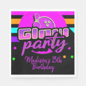 ネオンボーリングパーティーバッシュ誕生日パーティー スタンダードランチョンナプキン (正面)