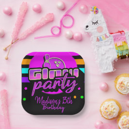 ネオンボーリングパーティーバッシュ誕生日パーティー ペーパープレート