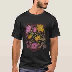 ネオンポストカード ネオンプリント フラワー Tシャツ