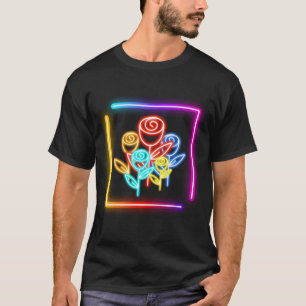 ネオンポストカード ネオンプリント 花 Tシャツ