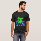 ネオンポストカード ネオンプリント 魚 Tシャツ (正面フル)