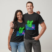 ネオンポストカード ネオンプリント 魚 Tシャツ (ユニセックス)