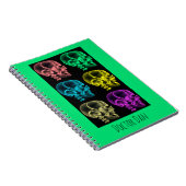 ネオンポップアートのスカル ノートブック (右側)