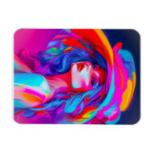 ネオンポップアートの肖像画 マグネット (横)