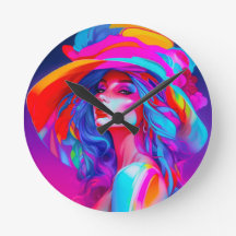 ネオンポップアートの肖像画 