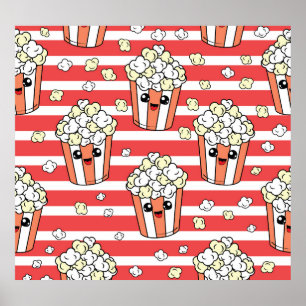 ネオンポップコーンキッズパターン ポスター