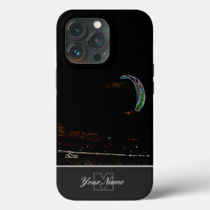 ネオンポップ・アートのアートのカイトサーファーとモノグラムとの乳母車! iPhone 13 PROケース