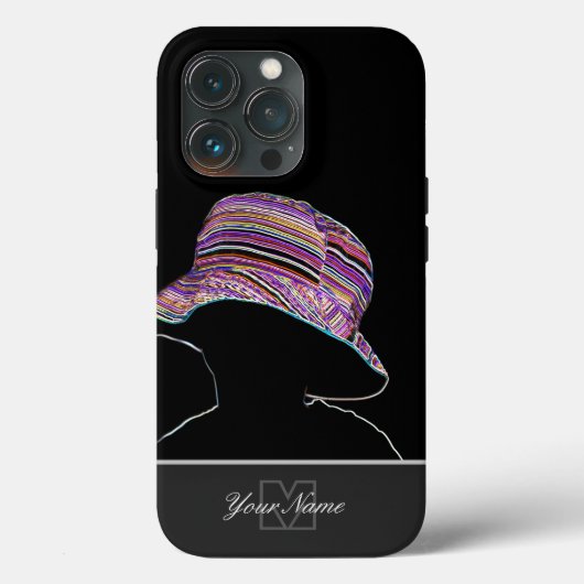 ネオンポップ・アートのアートのカラフル帽子とモノグラム! Case-Mate iPhoneケース (裏面)