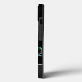 ネオンポップ・アートのアートの緑の蘭の花とモノグラム！ Case-Mate iPhoneケース (裏面 / 左)