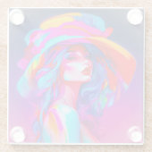 ネオンポップ・アートのアートポートレート ガラスコースター (裏面)