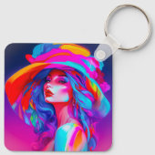 ネオンポップ・アートのアートポートレート キーホルダー (裏面)