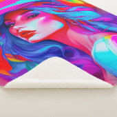 ネオンポップ・アートのアートポートレート シェルパブランケット (3/4)