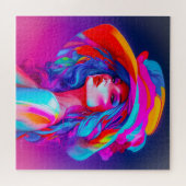 ネオンポップ・アートのアートポートレート ジグソーパズル (横)