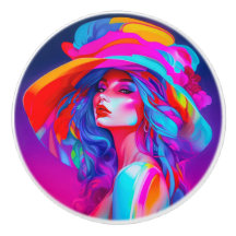 ネオンポップ・アートのアートポートレート