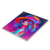 ネオンポップ・アートのアートポートレート タイル (側面)