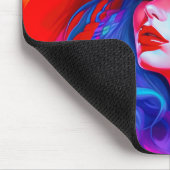 ネオンポップ・アートのアートポートレート マウスパッド (コーナー)