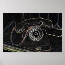 ネオンポップ・アートのアートヴィンテージ古い電話ポスター