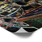 ネオンポップ・アートのアートヴィンテージ古い電話ポスター ポスター (角)