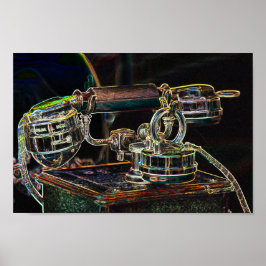 ネオンポップ・アートのアートヴィンテージ古い電話ポスター ポスター