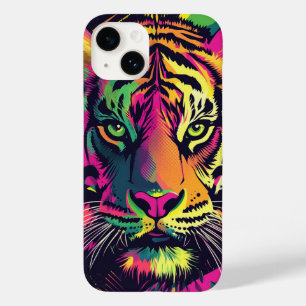 ネオンポップ・アートのカラーのアートタイガーイラストレーション Case-Mate iPhone 14ケース