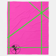 ネオンポップ・アートのカラーピンク&グリーンストライプレトロ80s