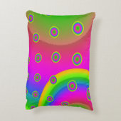 ネオンポップ・アートの紙サイケデリック アクセントクッション (裏面(縦))