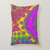ネオンポップ・アートの紙サイケデリック アクセントクッション (正面(垂直))