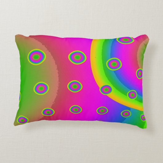 ネオンポップ・アートの紙サイケデリック アクセントクッション (裏面)