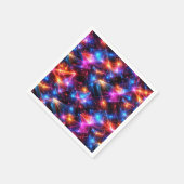 ネオンポリゴン抽象的爆発アート スタンダードカクテルナプキン (角)