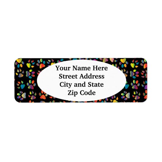 ネオンポープリントブラック差出人住所 ラベル (正面)