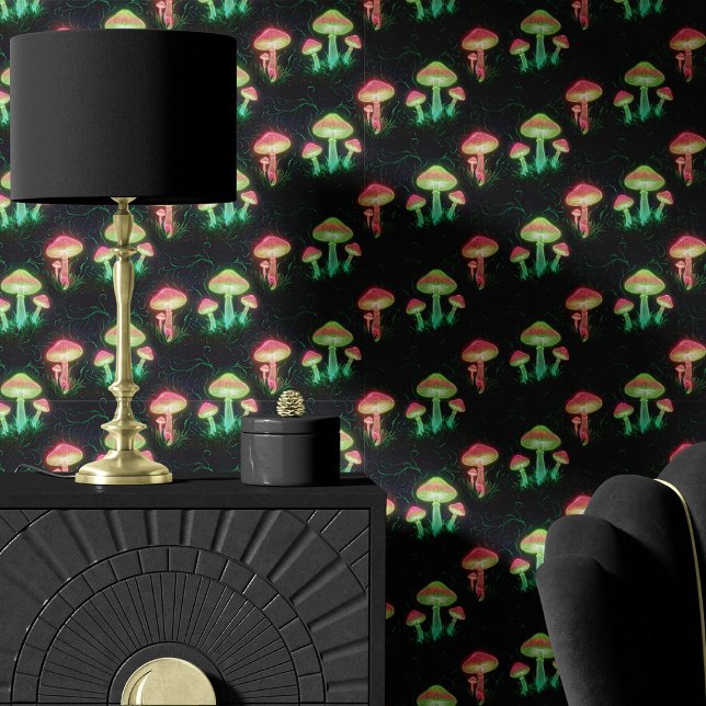 ネオンマッシュルームとフォレストフロア 壁紙 (クリエイターアップロード済み)