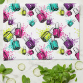 ネオンマニキュアパターン キッチンタオル (折り畳み)