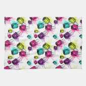 ネオンマニキュアパターン キッチンタオル (横)