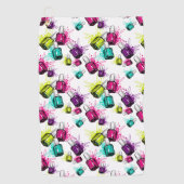 ネオンマニキュアパターン ゴルフタオル (正面)