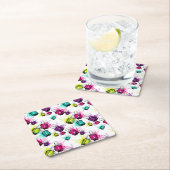 ネオンマニキュアパターン スクエアペーパーコースター (インサイチュ)