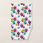 ネオンマニキュアパターン バスタオルセット (ハンドタオル)