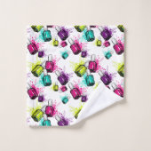 ネオンマニキュアパターン バスタオルセット (ウォッシュタオル)