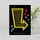 ネオンマーキーアローパーティー 箔招待状 (立ち正面)