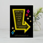 ネオンマーキー矢印パーティー 箔招待状 (立ち正面)