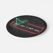 ネオンマーキーHappy Hourサイン ペーパープレート (アングル)